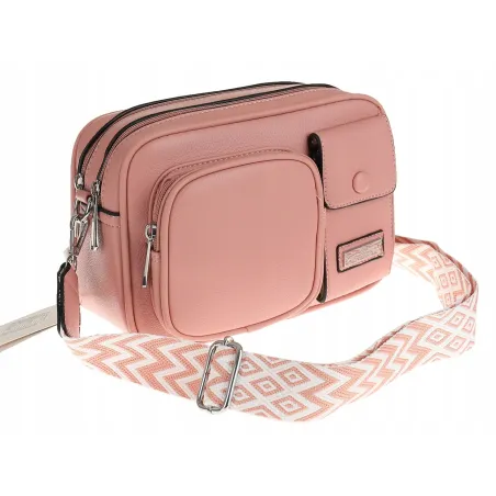 CHARRO Włoska Marka  Torebka Damska Listonoszka Kuferek CH966841 Pink