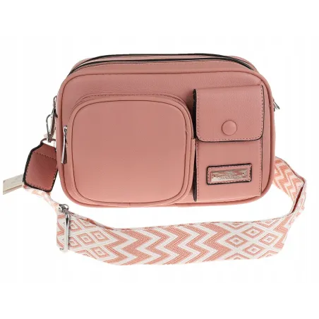 CHARRO Włoska Marka  Torebka Damska Listonoszka Kuferek CH966841 Pink