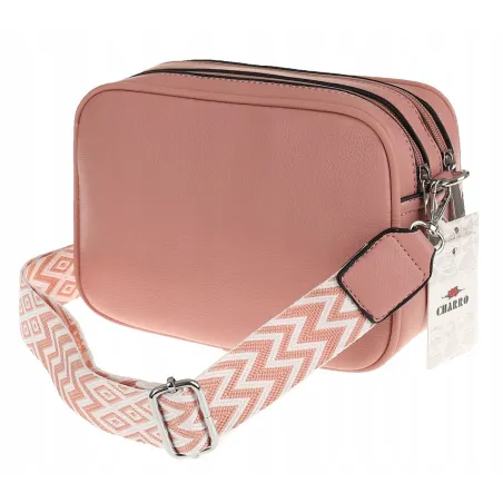 CHARRO Włoska Marka  Torebka Damska Listonoszka Kuferek CH966841 Pink