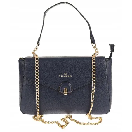 CHARRO Włoska Marka Torebka Damska Listonoszka Kuferek CH667866 Blue