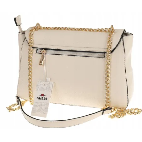 CHARRO Włoska Marka Torebka Damska Listonoszka Kuferek CH667866 Beige