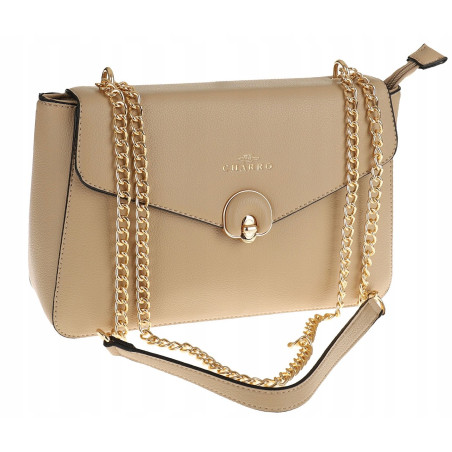 CHARRO Włoska Marka  Torebka Damska Listonoszka Kuferek CH667866 Taupe