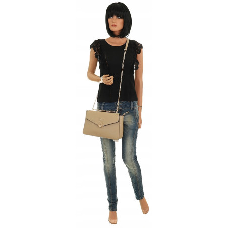 CHARRO Włoska Marka  Torebka Damska Listonoszka Kuferek CH667866 Taupe