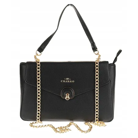 CHARRO Włoska Marka  Torebka Damska Listonoszka Kuferek CH667866 Black