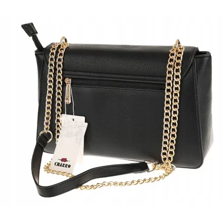 CHARRO Włoska Marka  Torebka Damska Listonoszka Kuferek CH667866 Black