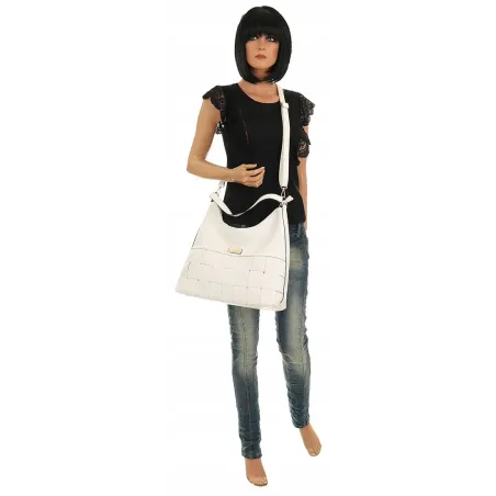 CHARRO Włoska Marka  Torebka Listonoszka Worek na Ramię Shopper CH855631 White