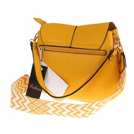 Torebka Damska Listonoszka Pojemna Miejska Kuferek na Ramię HJ8836 Żółta
