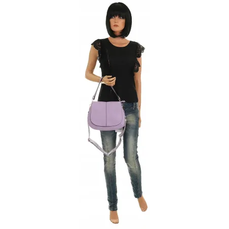Torebka Damska Listonoszka Pojemna Miejska Kuferek na Ramię HJ8836 Fioletowa
