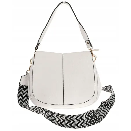 Torebka Damska Listonoszka Pojemna Miejska Kuferek na Ramię HJ8836 Biała