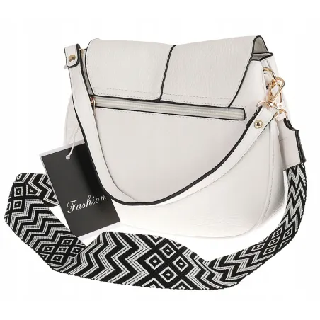 Torebka Damska Listonoszka Pojemna Miejska Kuferek na Ramię HJ8836 Biała