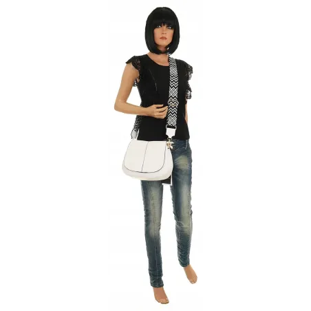 Torebka Damska Listonoszka Pojemna Miejska Kuferek na Ramię HJ8836 Biała