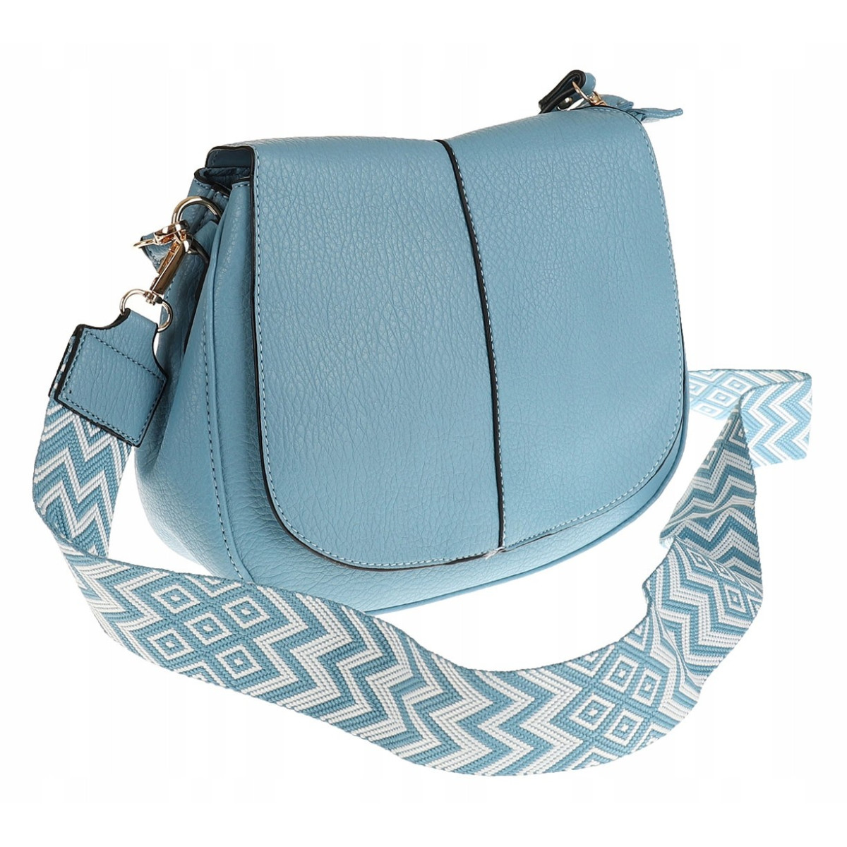 Torebka Damska Listonoszka Pojemna Miejska Kuferek na Ramię HJ8836 Niebieska