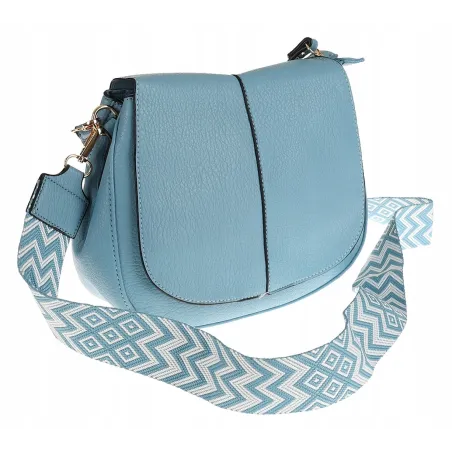 Torebka Damska Listonoszka Pojemna Miejska Kuferek na Ramię HJ8836 Niebieska