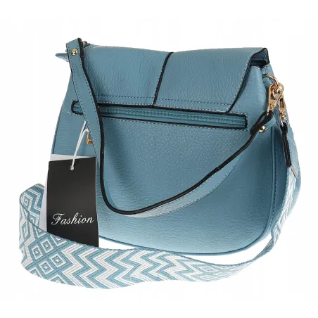 Torebka Damska Listonoszka Pojemna Miejska Kuferek na Ramię HJ8836 Niebieska