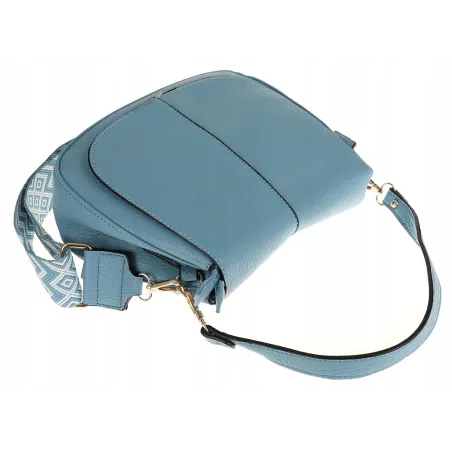 Torebka Damska Listonoszka Pojemna Miejska Kuferek na Ramię HJ8836 Niebieska