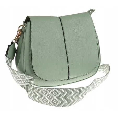 Torebka Damska Listonoszka Pojemna Miejska Kuferek na Ramię HJ8836 Zielona