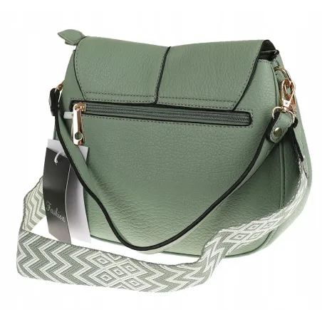 Torebka Damska Listonoszka Pojemna Miejska Kuferek na Ramię HJ8836 Zielona