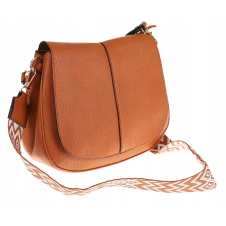 Torebka Damska Listonoszka Pojemna Miejska Kuferek na Ramię HJ8836 Brązowa