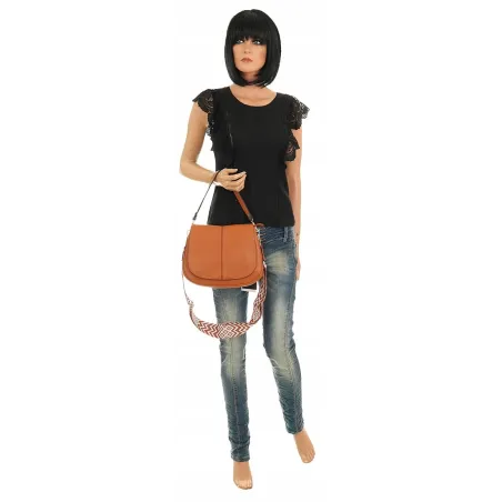 Torebka Damska Listonoszka Pojemna Miejska Kuferek na Ramię HJ8836 Brązowa