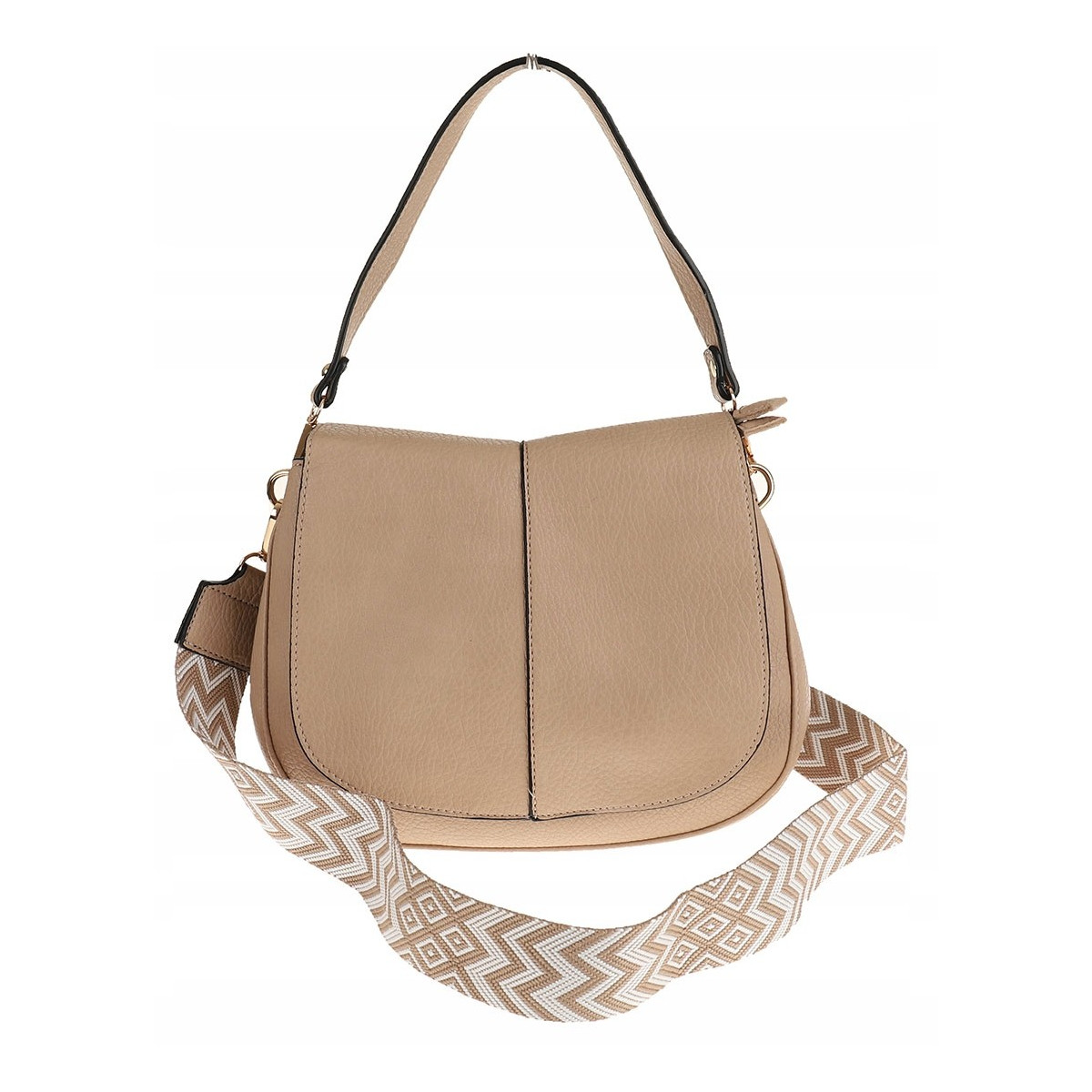 Torebka Damska Listonoszka Pojemna Miejska na Ramię HJ8836 Apricot Beżowa