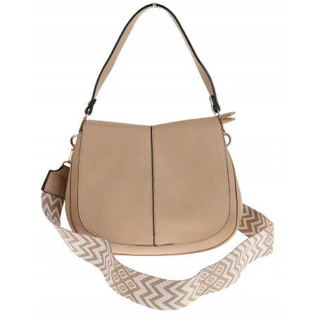 Torebka Damska Listonoszka Pojemna Miejska na Ramię HJ8836 Apricot Beżowa