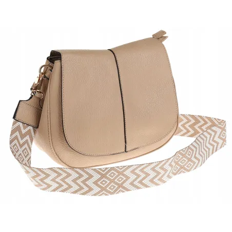 Torebka Damska Listonoszka Pojemna Miejska na Ramię HJ8836 Apricot Beżowa