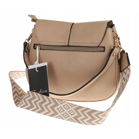 Torebka Damska Listonoszka Pojemna Miejska na Ramię HJ8836 Apricot Beżowa