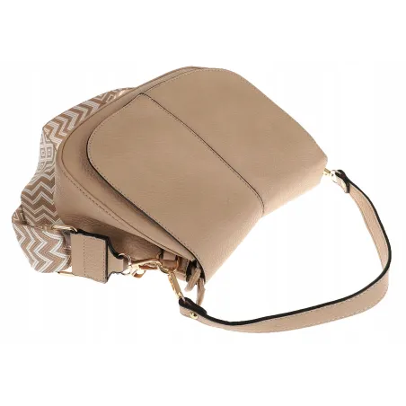 Torebka Damska Listonoszka Pojemna Miejska na Ramię HJ8836 Apricot Beżowa