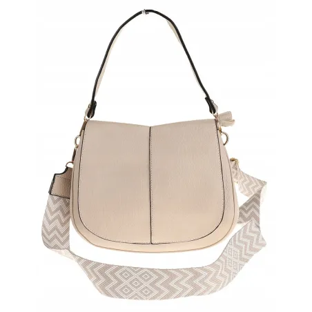 Torebka Damska Listonoszka Pojemna Miejska Kuferek na Ramię HJ8836 Beżowa