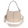 Torebka Damska Listonoszka Pojemna Miejska Kuferek na Ramię HJ8836 Beżowa