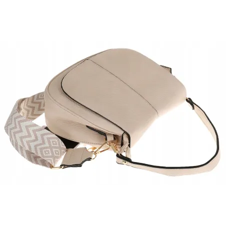 Torebka Damska Listonoszka Pojemna Miejska Kuferek na Ramię HJ8836 Beżowa