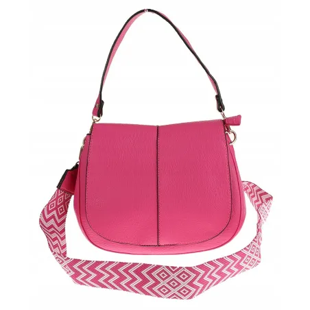 Torebka Damska Listonoszka Pojemna Miejska Kuferek na Ramię HJ8836 Fuksja