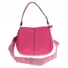 Torebka Damska Listonoszka Pojemna Miejska Kuferek na Ramię HJ8836 Fuksja