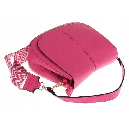 Torebka Damska Listonoszka Pojemna Miejska Kuferek na Ramię HJ8836 Fuksja