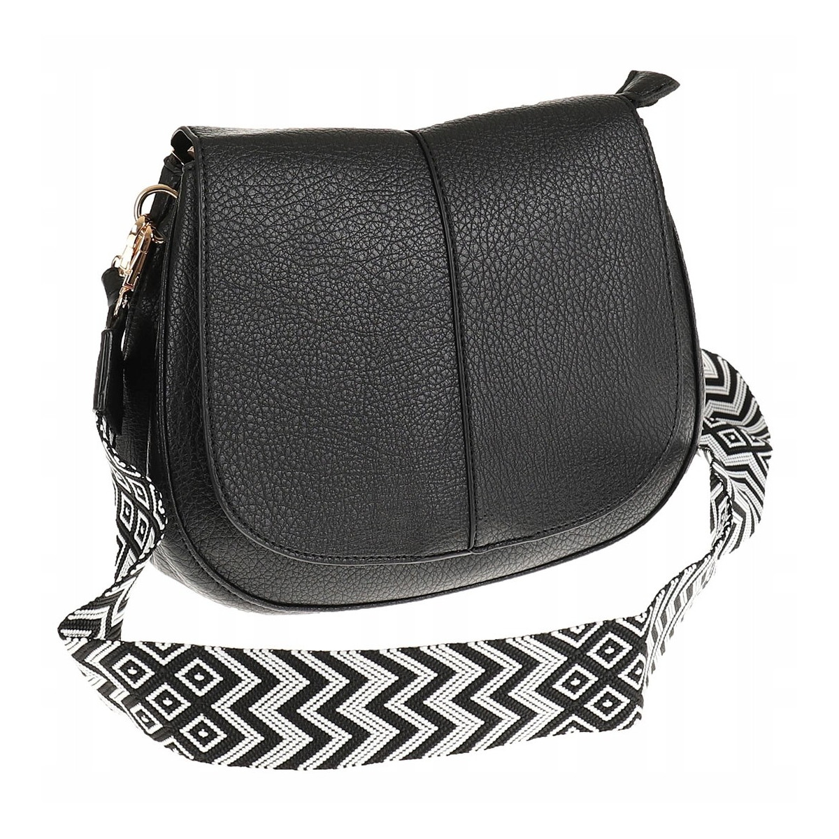 Torebka Damska Listonoszka Pojemna Miejska Kuferek na Ramię HJ8836 Czarna