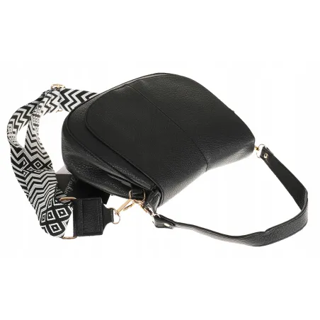 Torebka Damska Listonoszka Pojemna Miejska Kuferek na Ramię HJ8836 Czarna