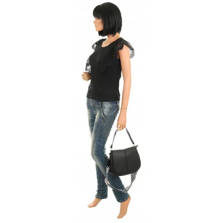 Torebka Damska Listonoszka Pojemna Miejska Kuferek na Ramię HJ8836 Czarna
