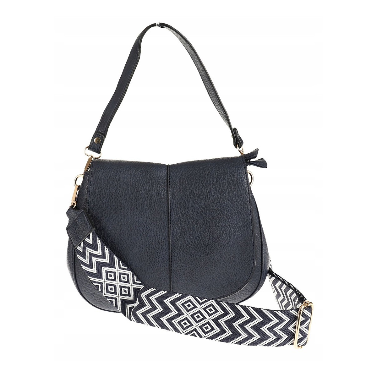 Torebka Damska Listonoszka Pojemna Miejska Kuferek na Ramię HJ8836 Granatowa