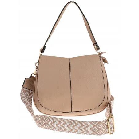Torebka Damska Listonoszka Pojemna Miejska na Ramię HJ8836 Khaki Beżowa