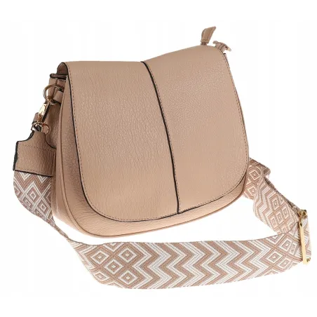 Torebka Damska Listonoszka Pojemna Miejska na Ramię HJ8836 Khaki Beżowa