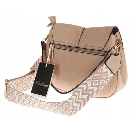 Torebka Damska Listonoszka Pojemna Miejska na Ramię HJ8836 Khaki Beżowa