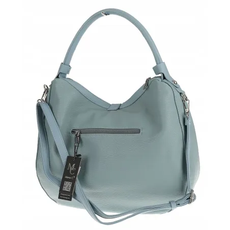 Maria C. Włoska Marka  Torebka Damska Shopper Worek Pojemna na Ramię MC301 Blue
