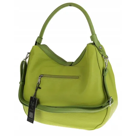 Maria C. Włoska Marka  Torebka Damska Shopper Worek Pojemna na Ramię MC301 Green