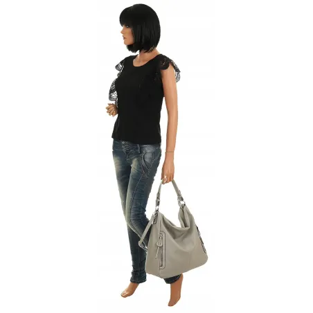 The Grace bags Torebka Damska Shoper Worek na Ramię LH2578 Grey