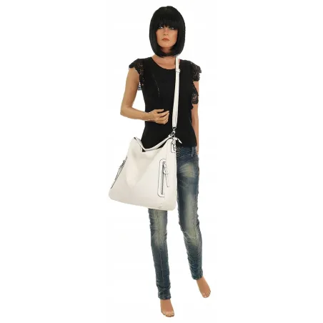 The Grace bags Torebka Damska Shoper Worek na Ramię LH2578 White