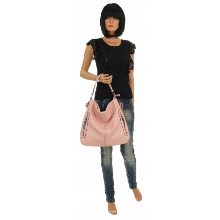The Grace bags Torebka Damska Shoper Worek na Ramię LH2578 Pink