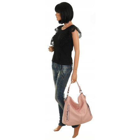 The Grace bags Torebka Damska Shoper Worek na Ramię LH2578 Pink