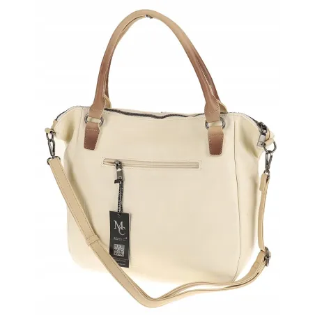 Maria C. Włoska Marka  Torebka Damska Listonoszka Worek Modna Shopper MC260 Beige