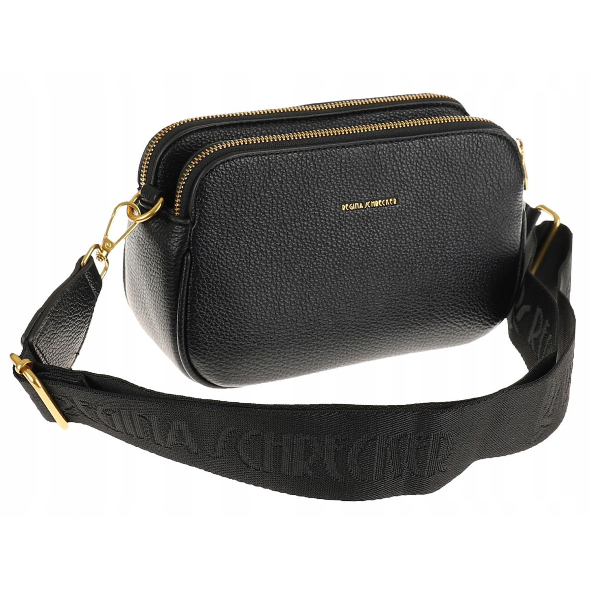 Regina Schrecker Włoska Marka  Torebka Damska kuferek Listonoszka RS3768 Black