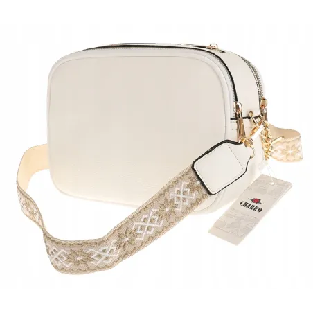 CHARRO Włoska Marka Torebka Damska Listonoszka Kuferek CH3078128 White